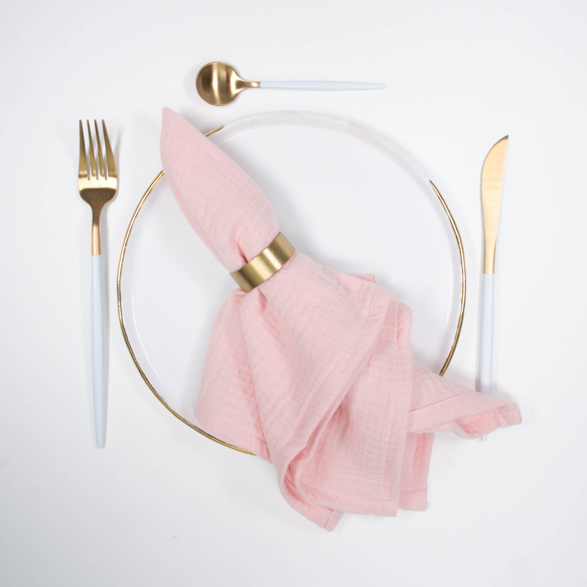Stoffservietten aus Musselin - light pink | hellrosa, 4er Set