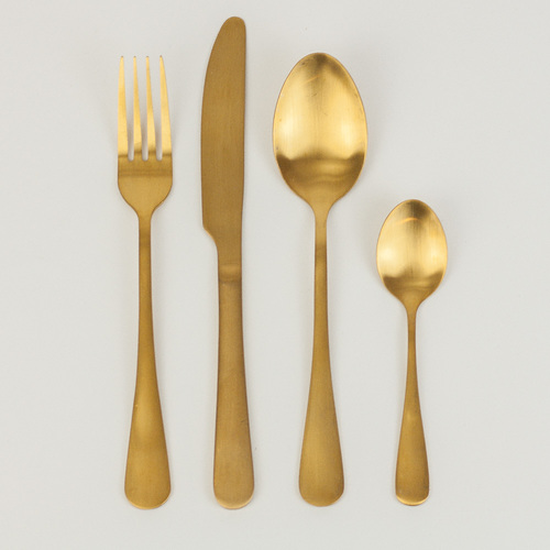golden cutlery, wedding tableware, dinerware