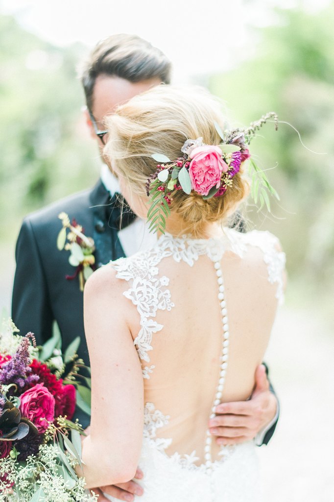 bridal hairstyle, wedding hair, flower comb