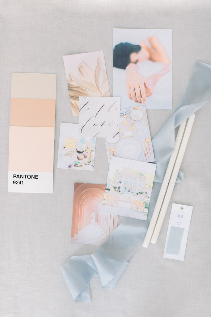 how to set up a wedding moodboard