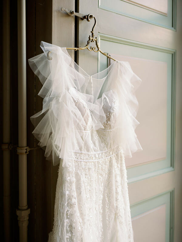 wedding dress details, embellished bridal gown