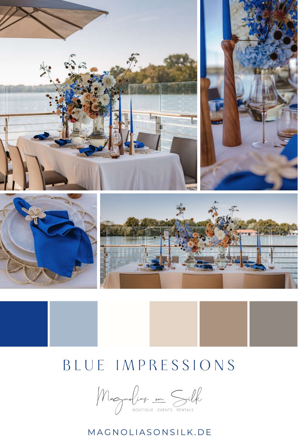 Farbpalette Kobalt Blau am See Tisch des Monats Oktober